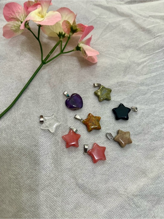 Jewelry - NWOT Multi-Color Star & Heart Stone Pendants - Assorted Colors